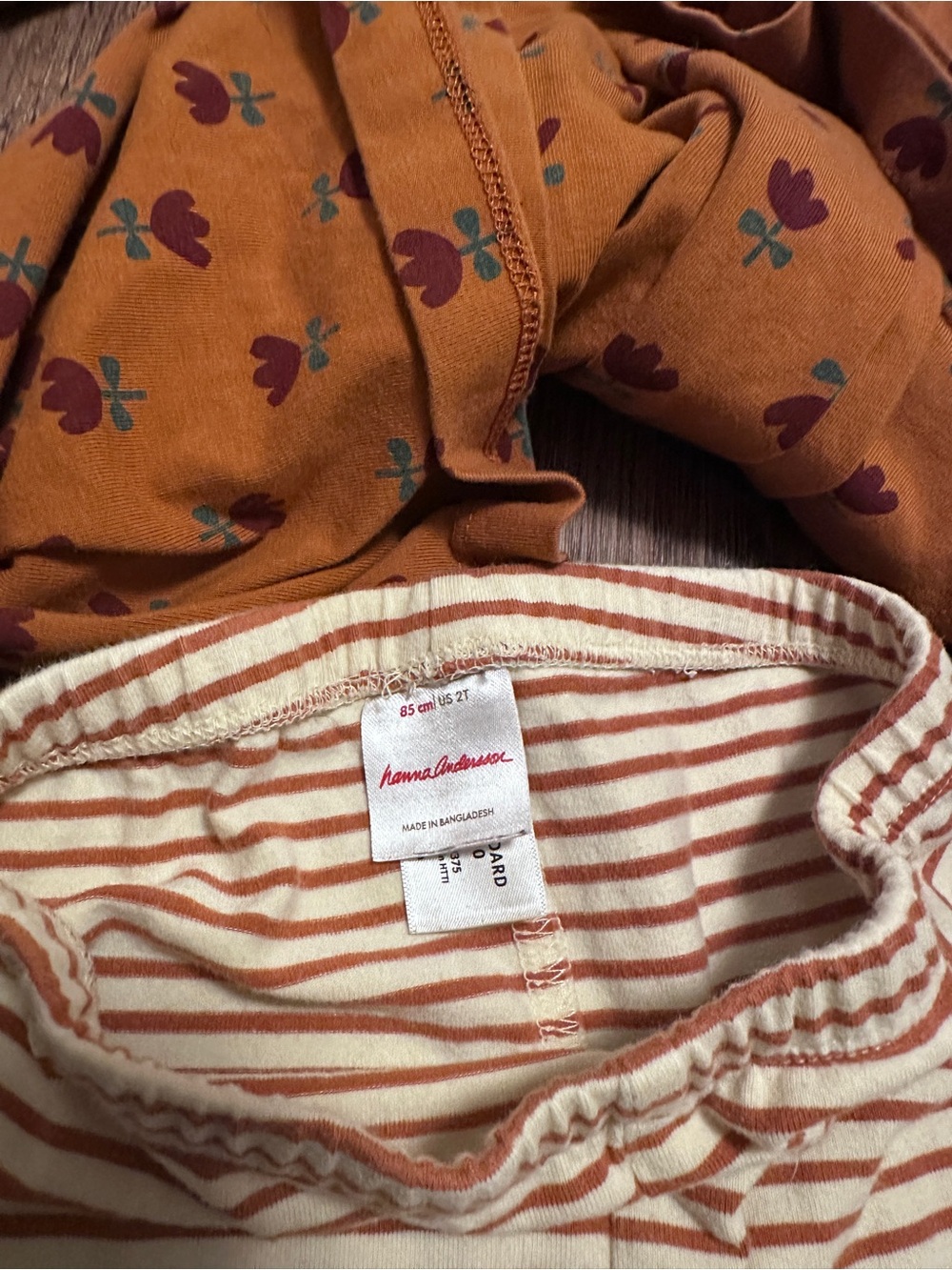 Hanna Andersson Floral Dress with Cream & Tan Striped Leggings - Picture 3 of 4